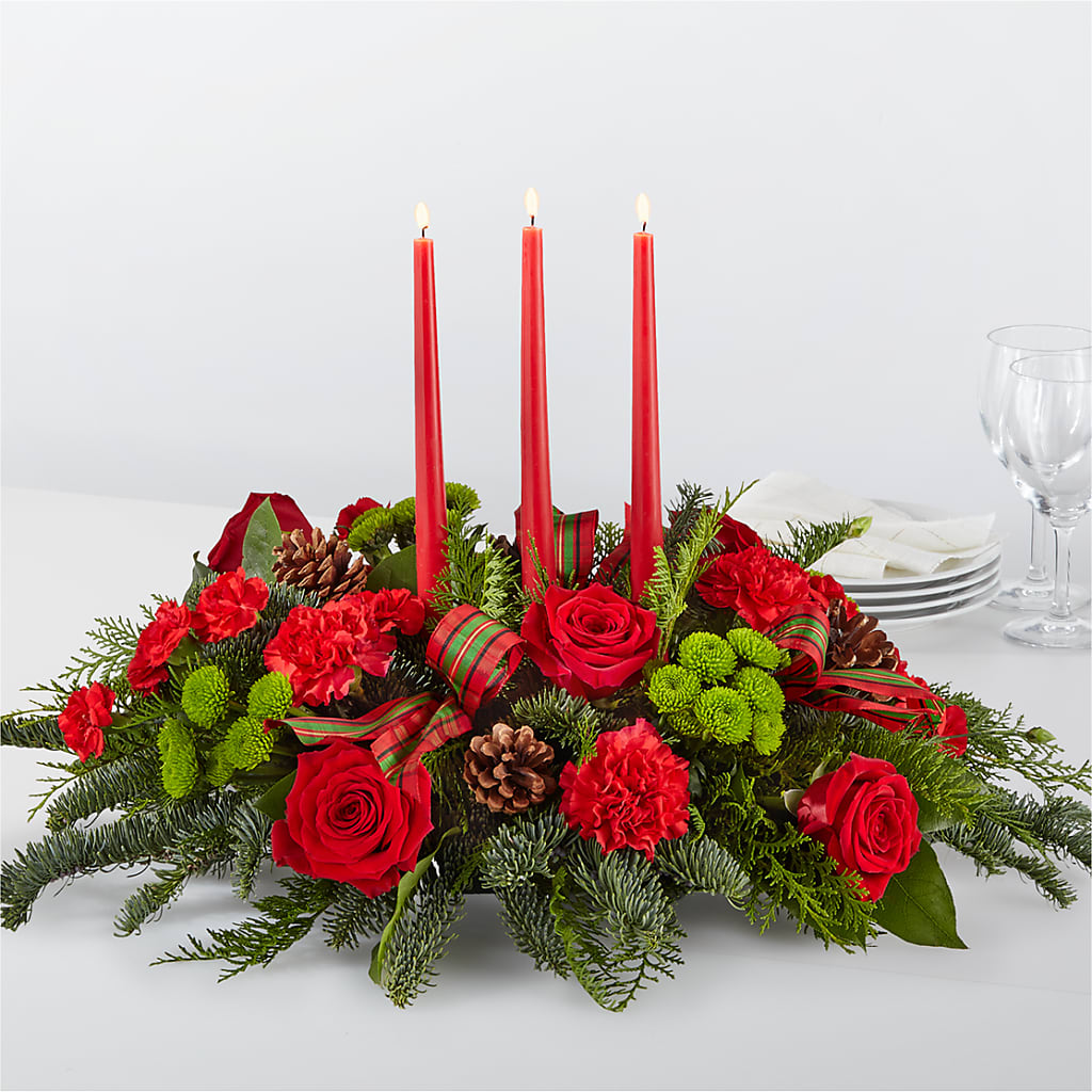 By the Candlelight Centerpiece – Flowers By Helen, Forsyth GA
