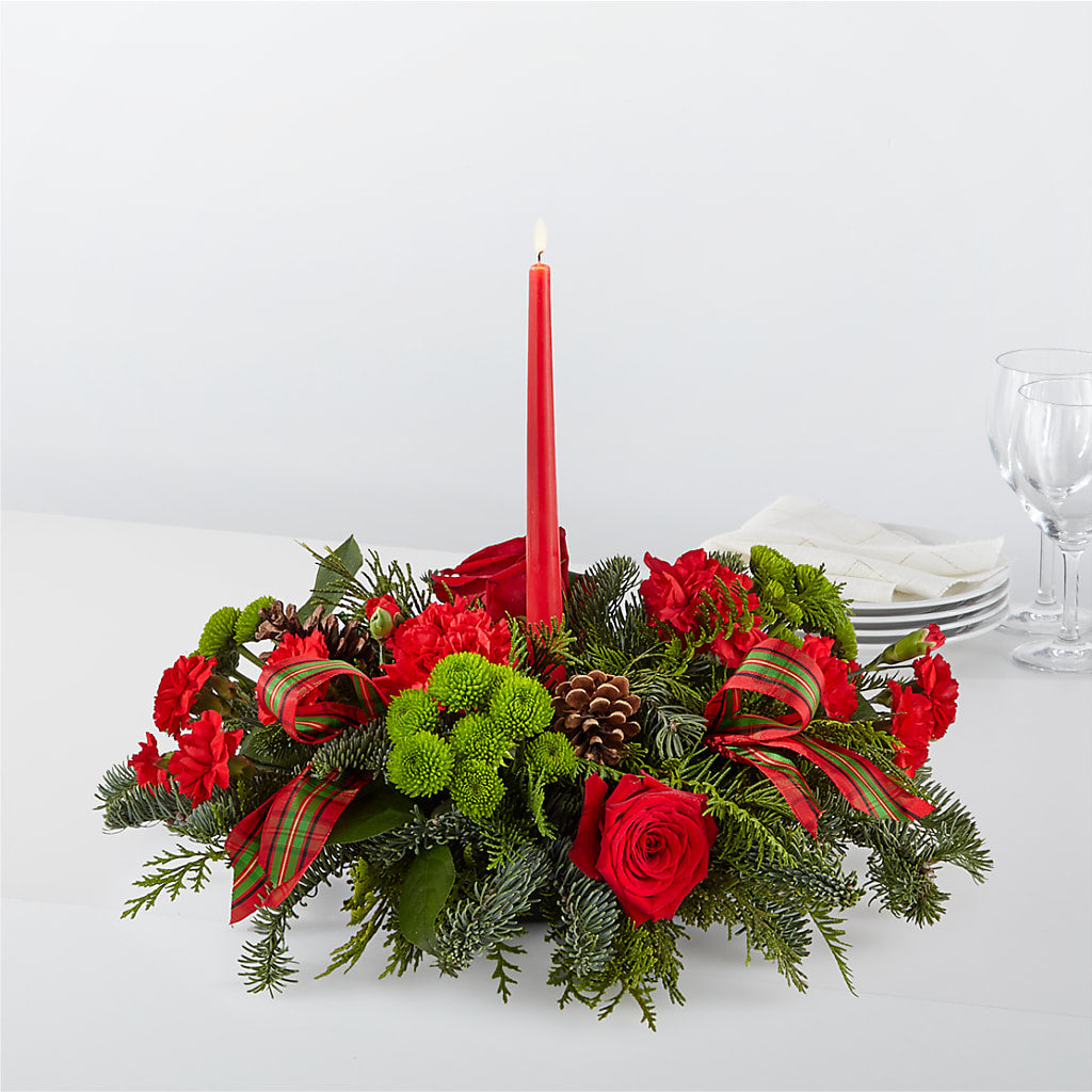 By the Candlelight Centerpiece – Flowers By Helen, Forsyth GA