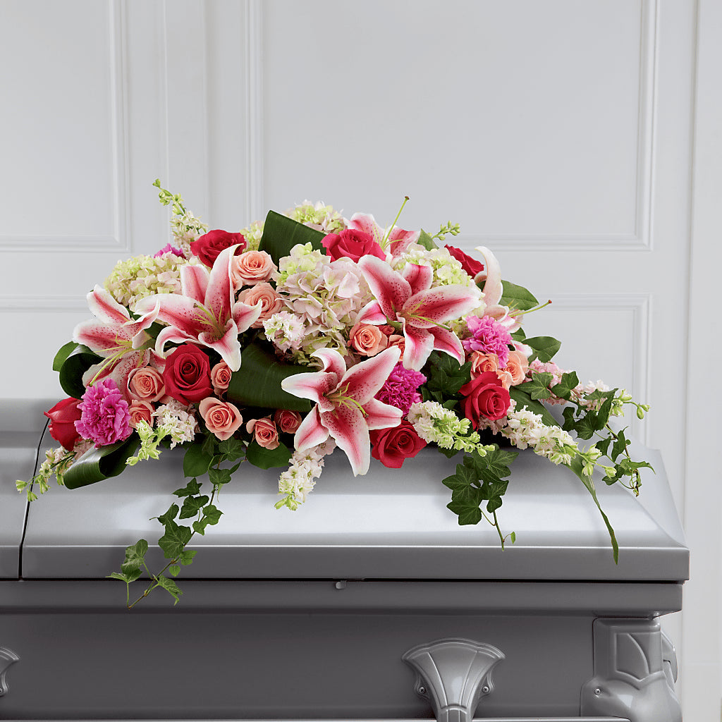 Splendid Grace Casket Spray – Flowers By Helen, Forsyth GA