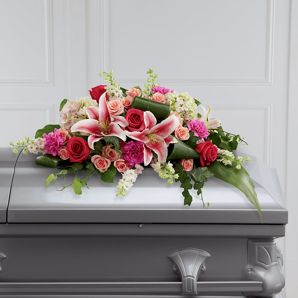 Splendid Grace Casket Spray – Flowers By Helen, Forsyth GA