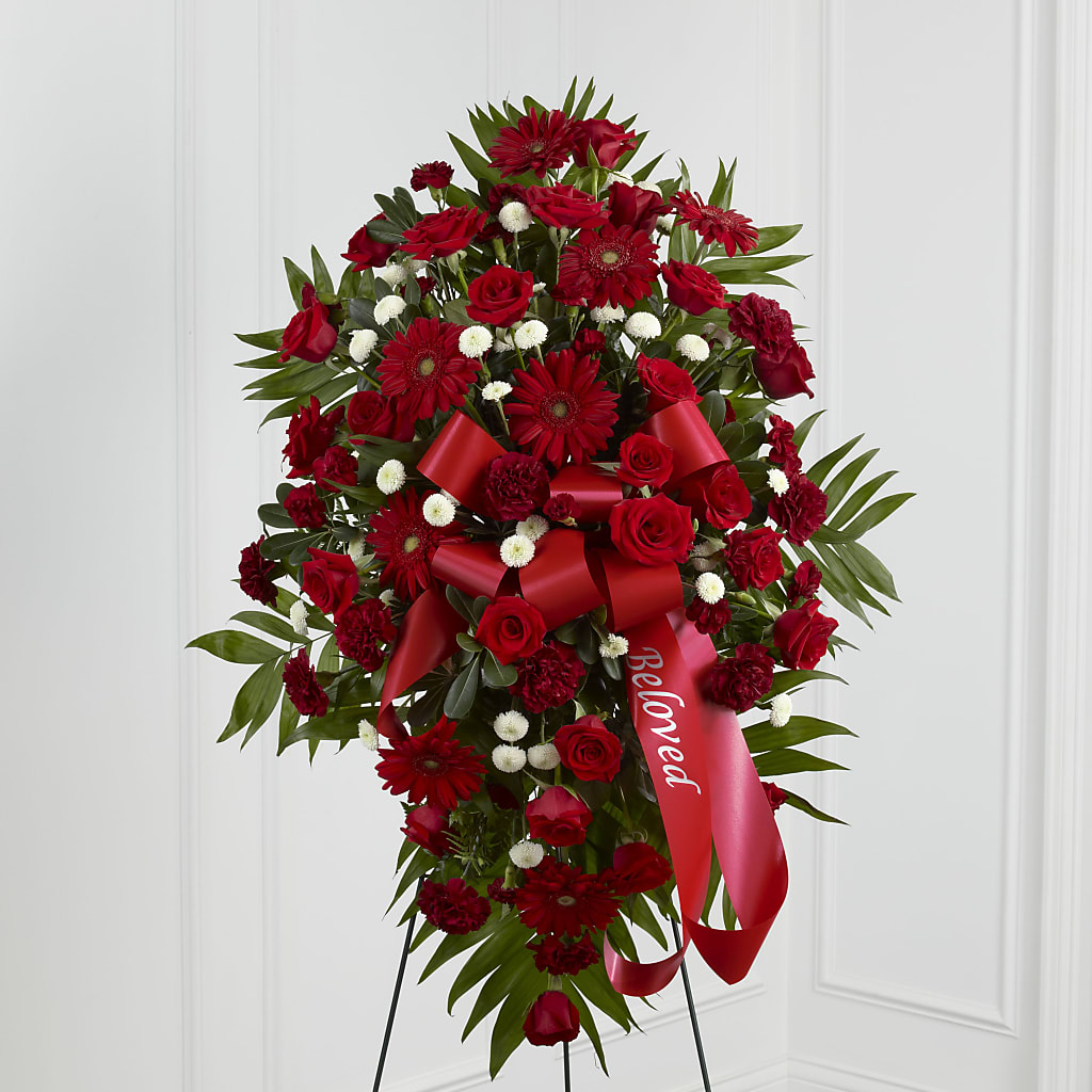 Treasured Memories Standing Spray – Flowers By Helen, Forsyth GA