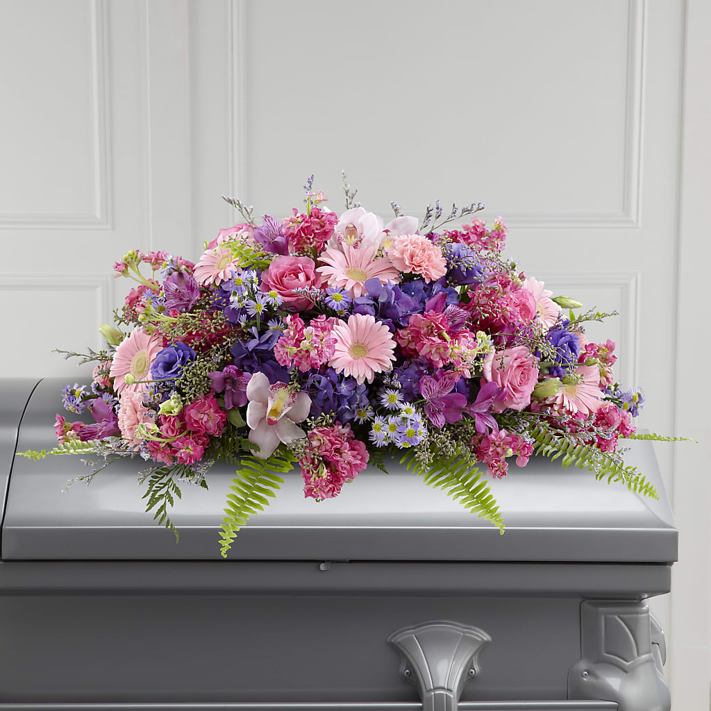 Glorious Garden Casket Spray – Flowers By Helen, Forsyth GA