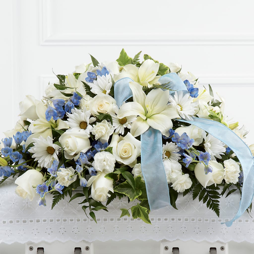 Tender Treasure Casket Spray – Flowers By Helen, Forsyth GA