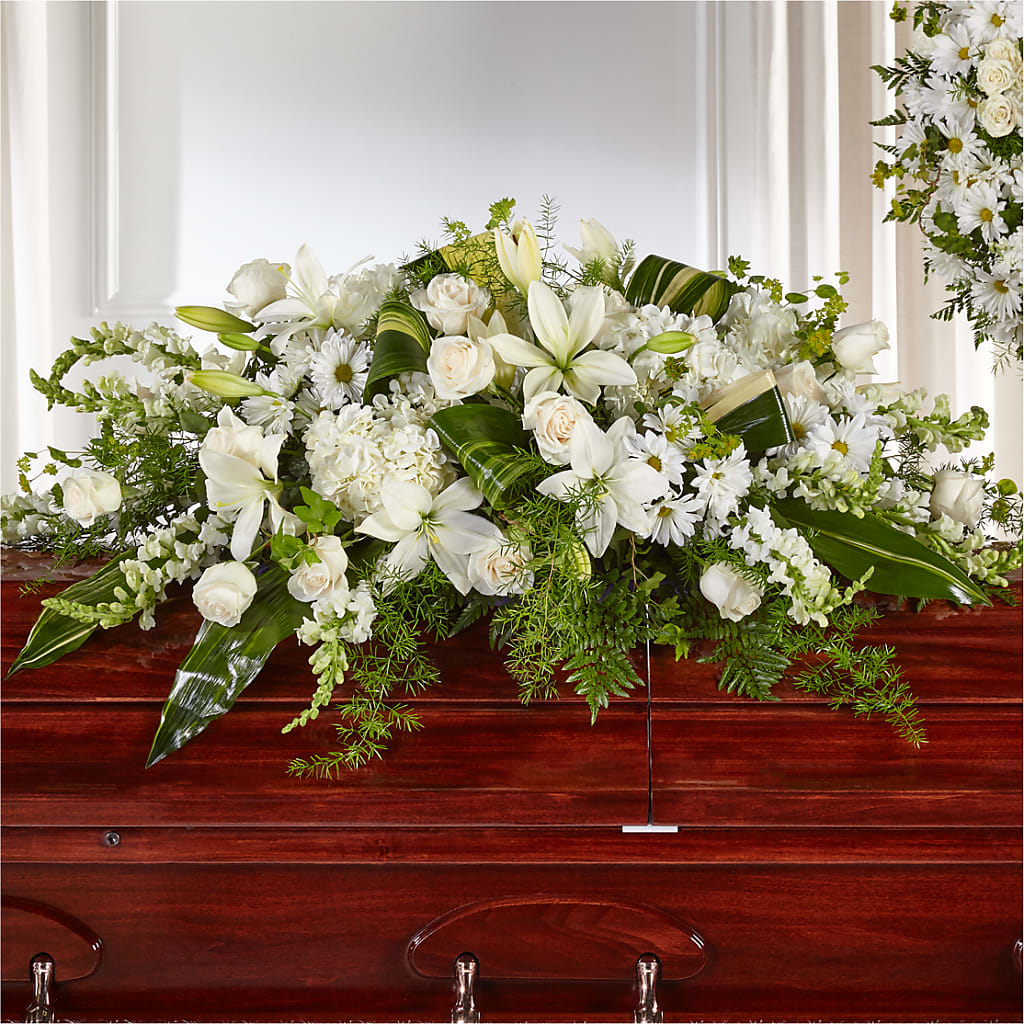 Abundance Casket Spray – Flowers By Helen, Forsyth GA