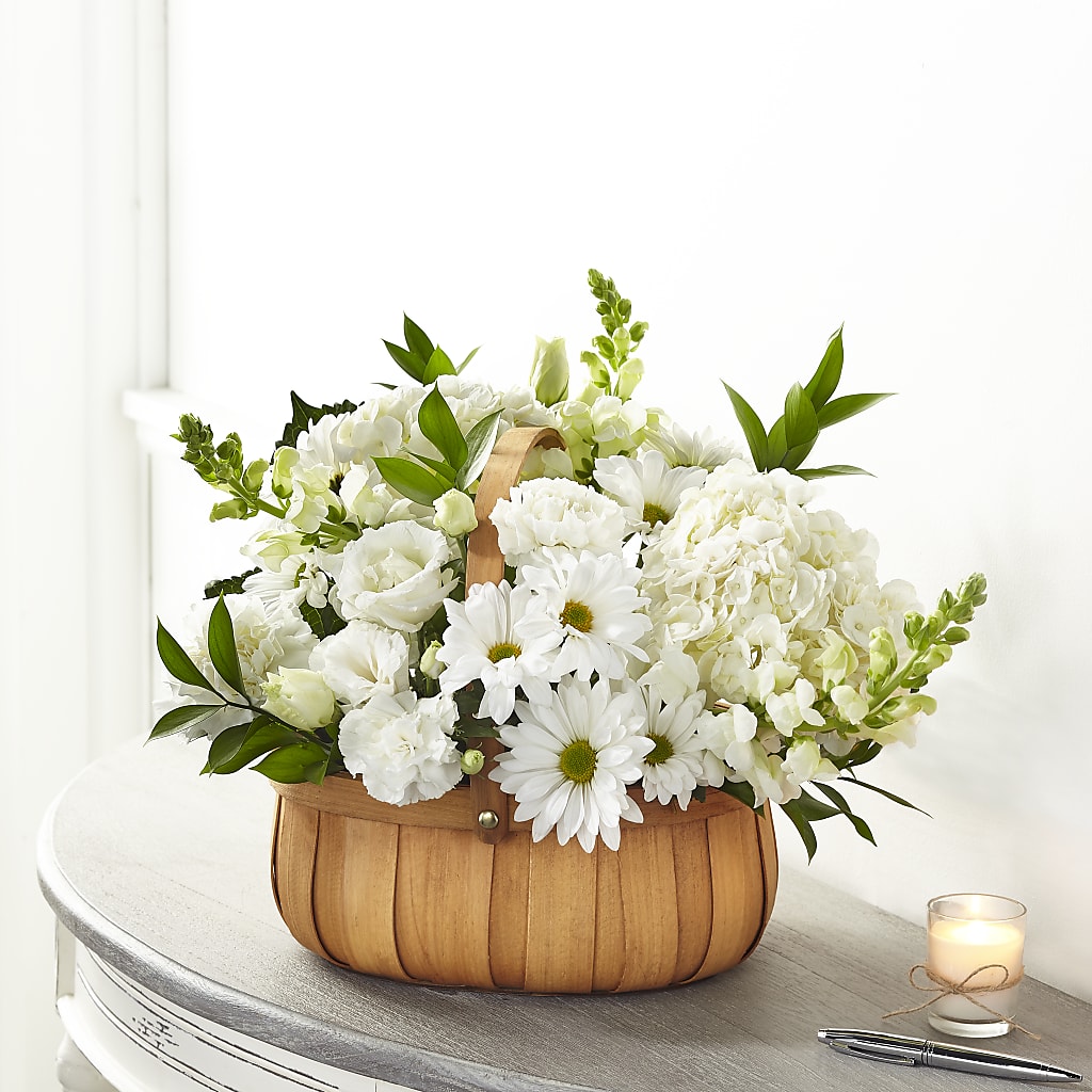 Pure Ivory Basket – Flowers By Helen, Forsyth GA