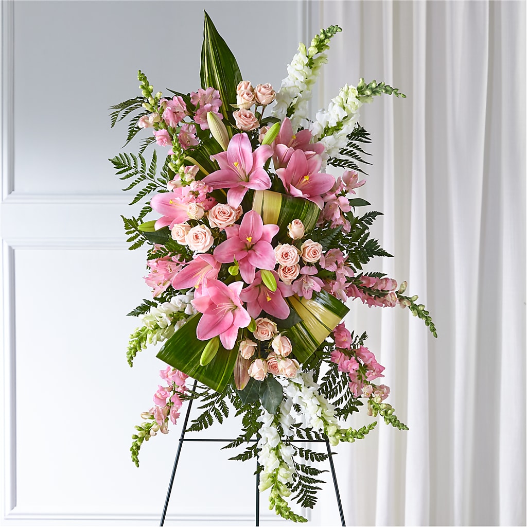 Elegant Embrace Standing Spray – Flowers By Helen, Forsyth GA