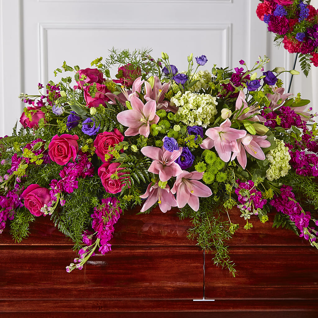 Radiant Tribute Casket Spray – Flowers By Helen, Forsyth GA