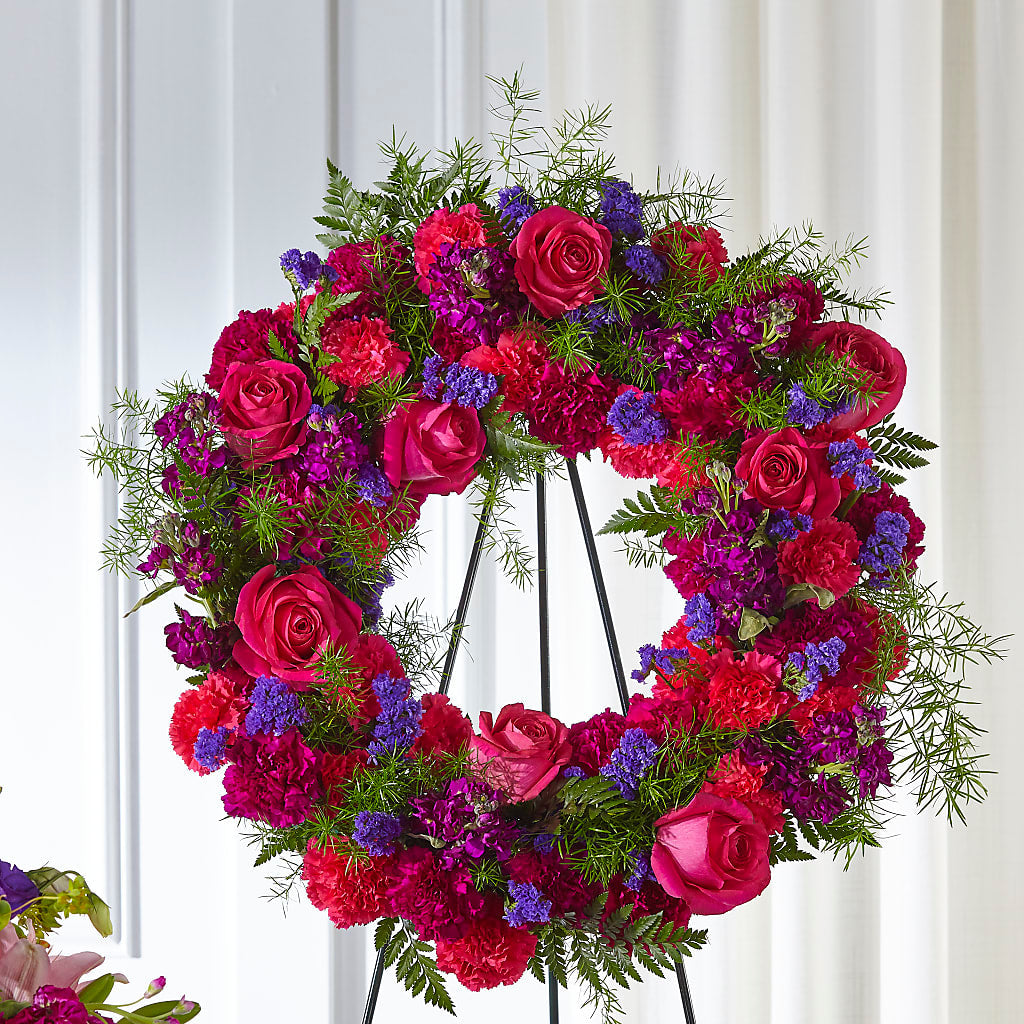 Calming Colors Wreath – Flowers By Helen, Forsyth GA