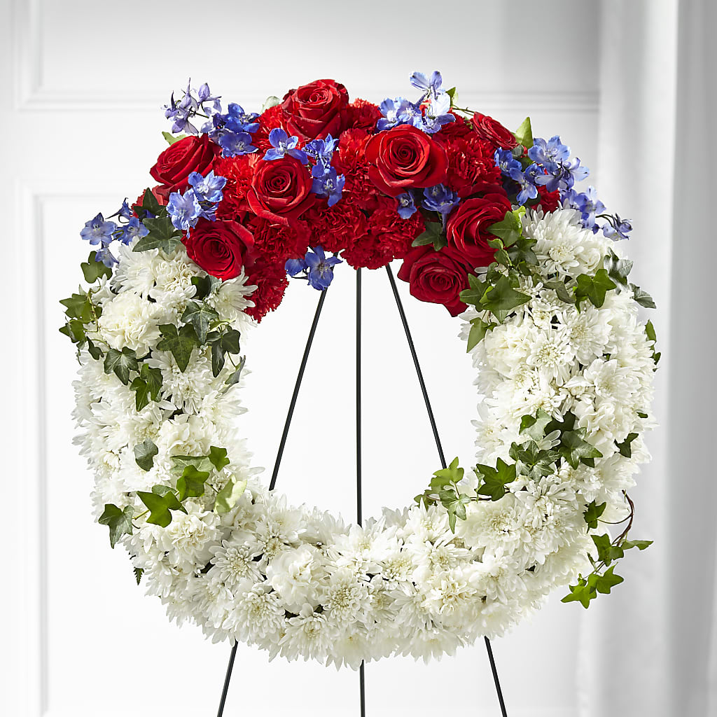 Patriotic Passion Wreath – Flowers By Helen, Forsyth GA