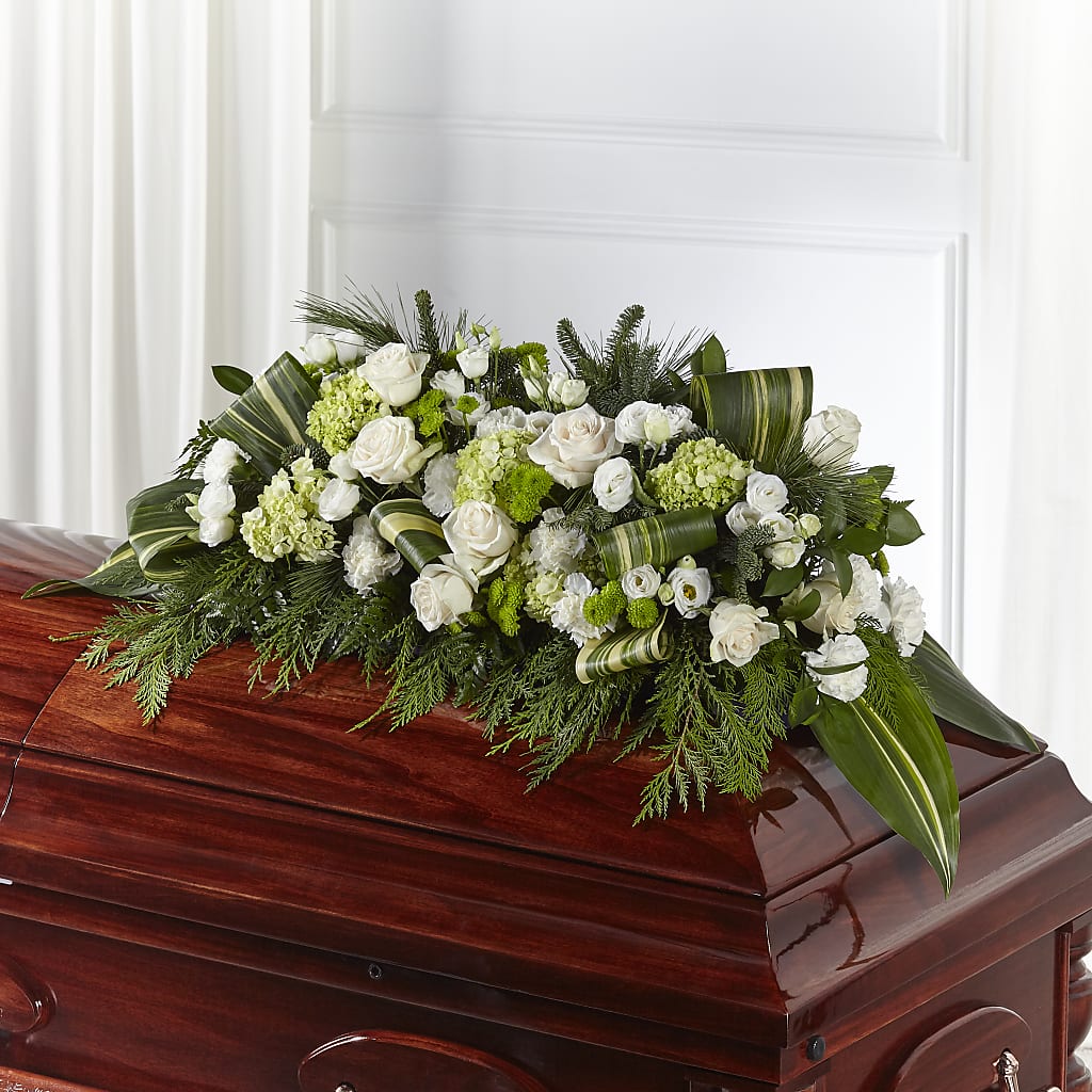 Hopeful Gesture Casket Spray – Flowers By Helen, Forsyth GA