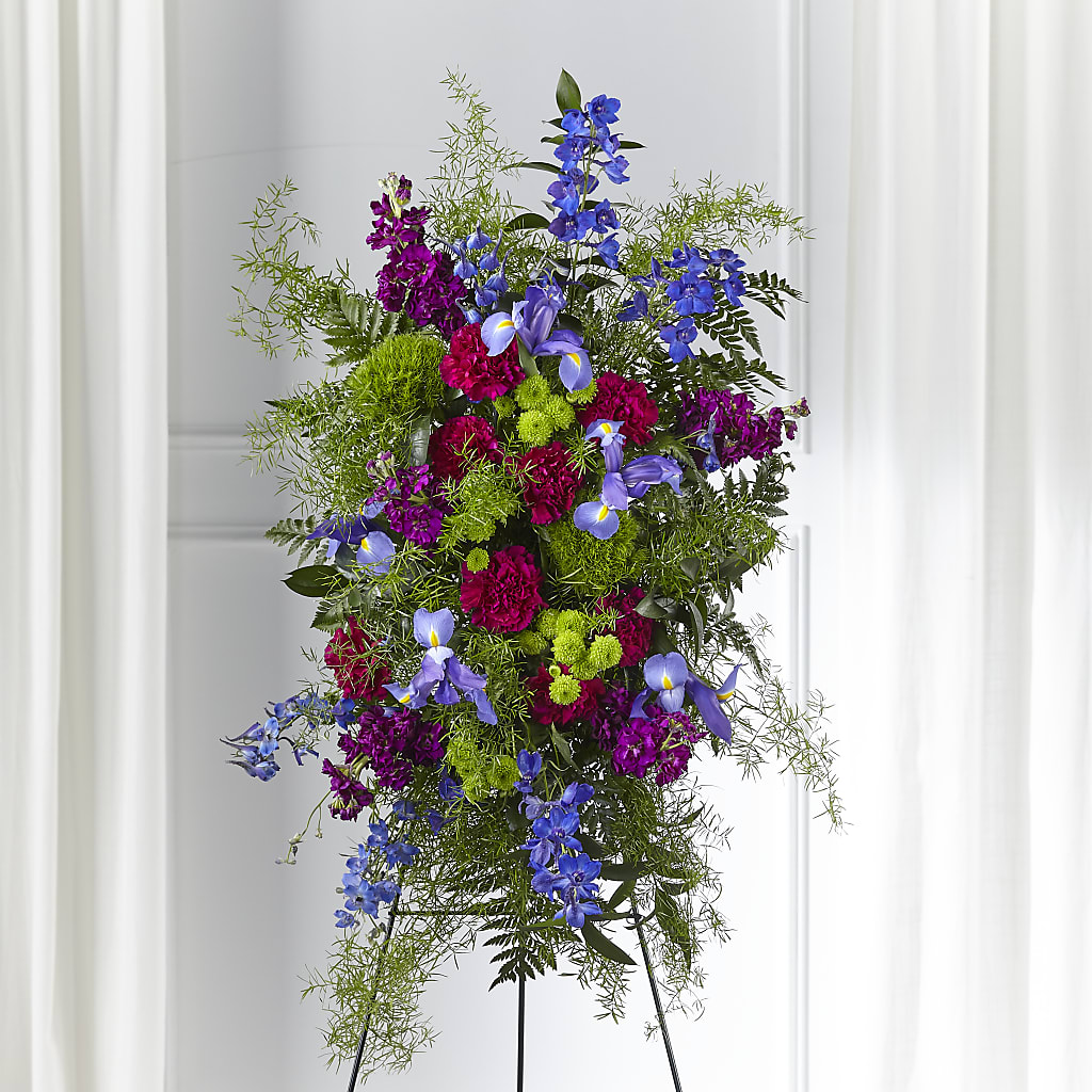 Heavenly Skies Standing Spray – Flowers By Helen, Forsyth GA