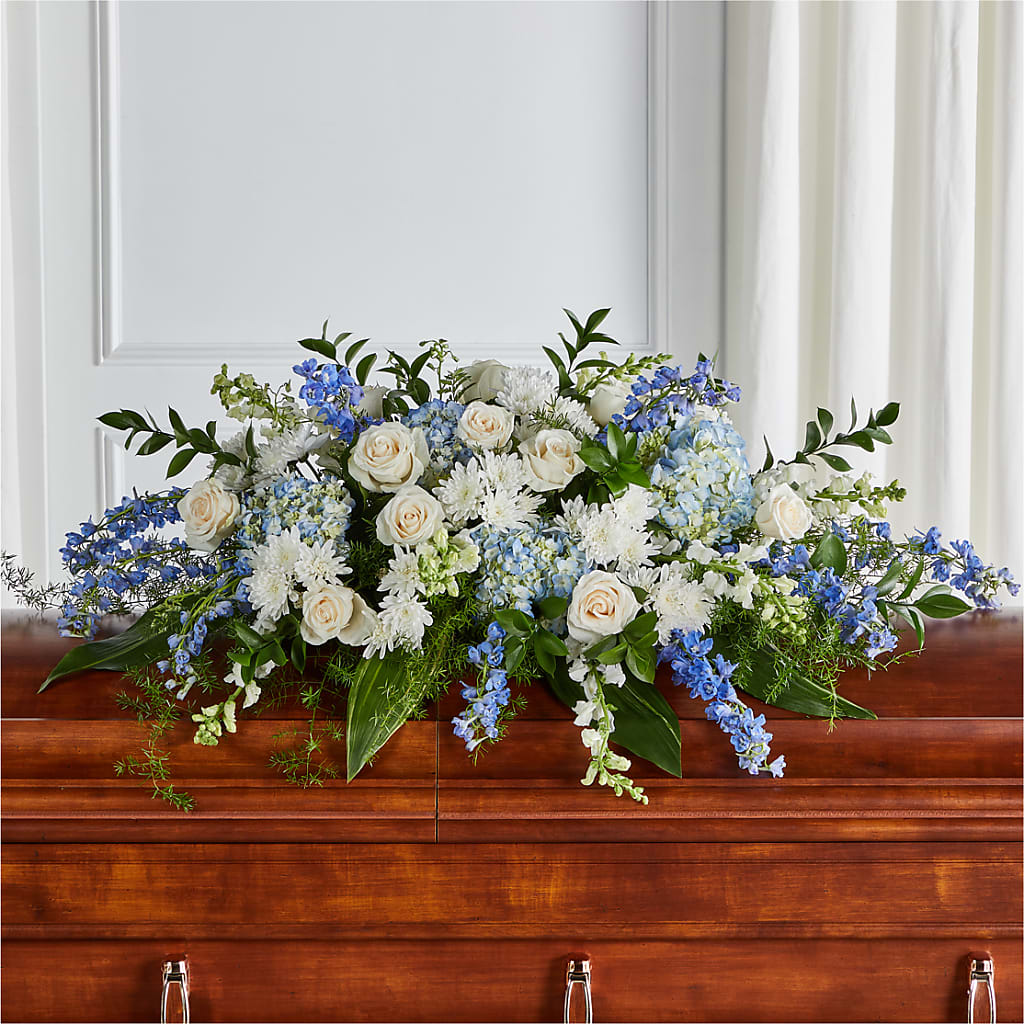 Timeless Essence Casket Spray – Flowers By Helen, Forsyth GA