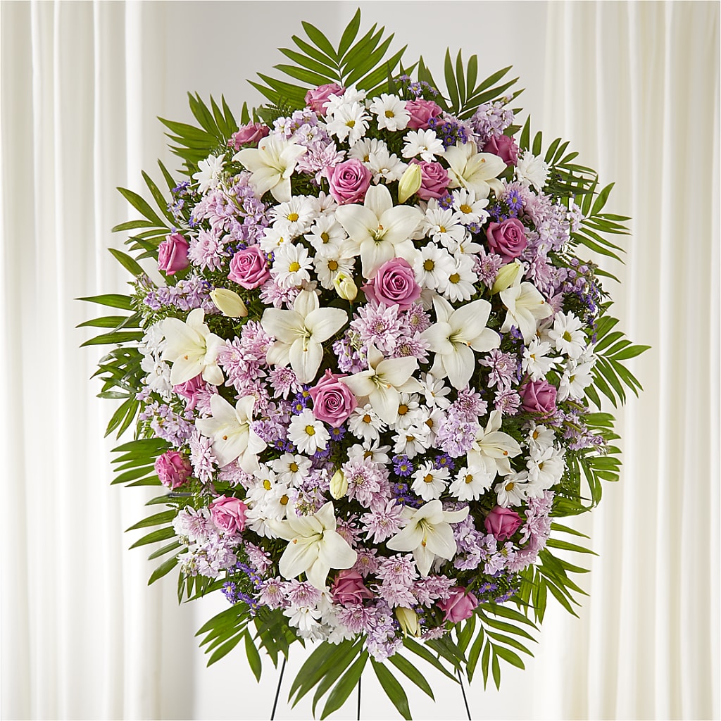 Surrounded by Love Standing Spray – Flowers By Helen, Forsyth GA