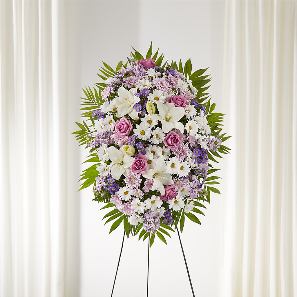 Surrounded by Love Standing Spray – Flowers By Helen, Forsyth GA