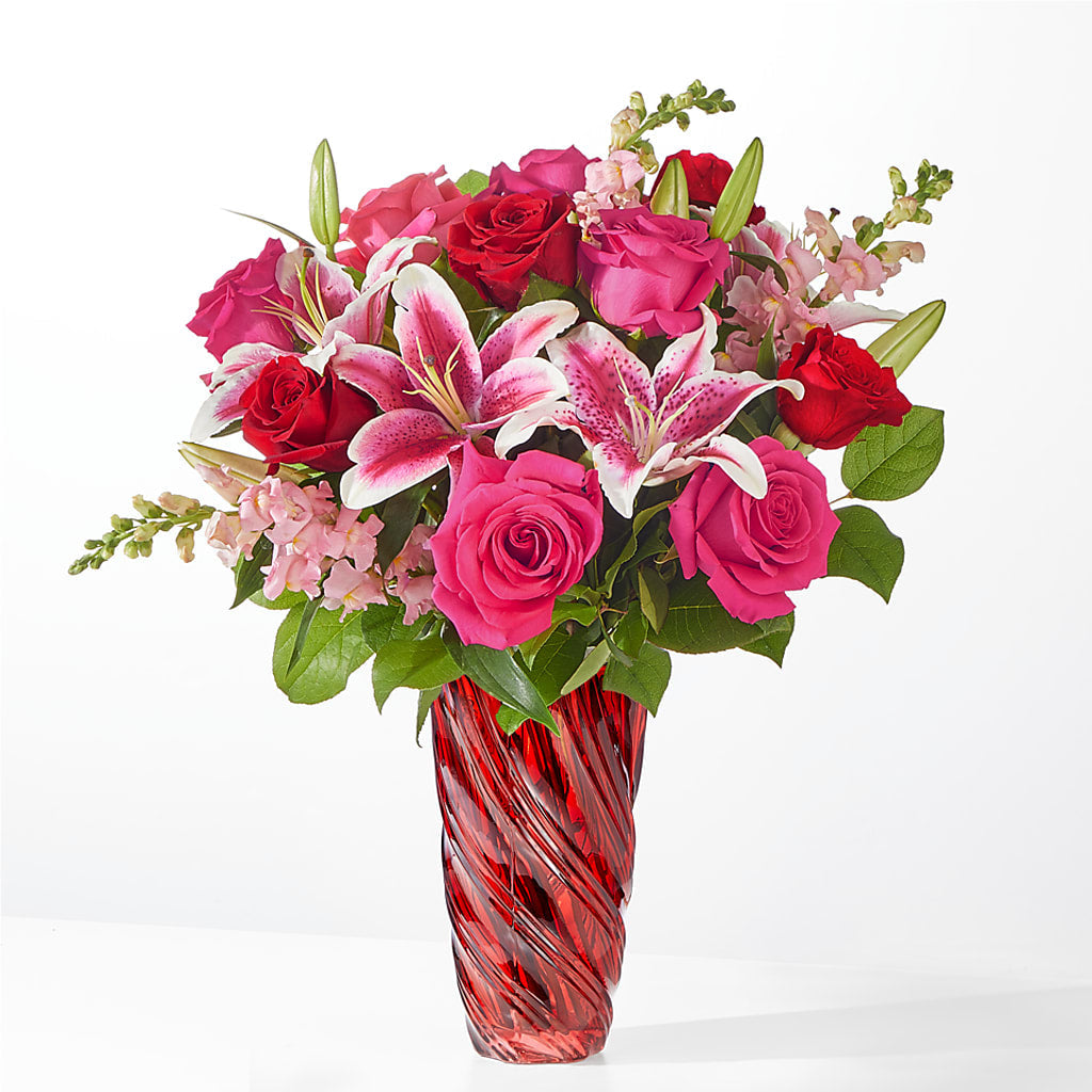 Always You Bouquet with Luxe Swirl Vase – Flowers By Helen, Forsyth GA