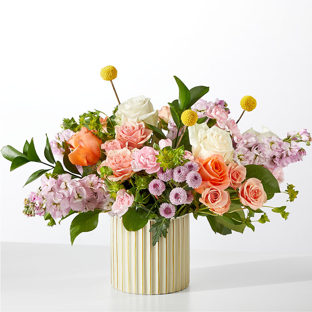 French Market Bouquet with Ivory Vase – Flowers By Helen, Forsyth GA