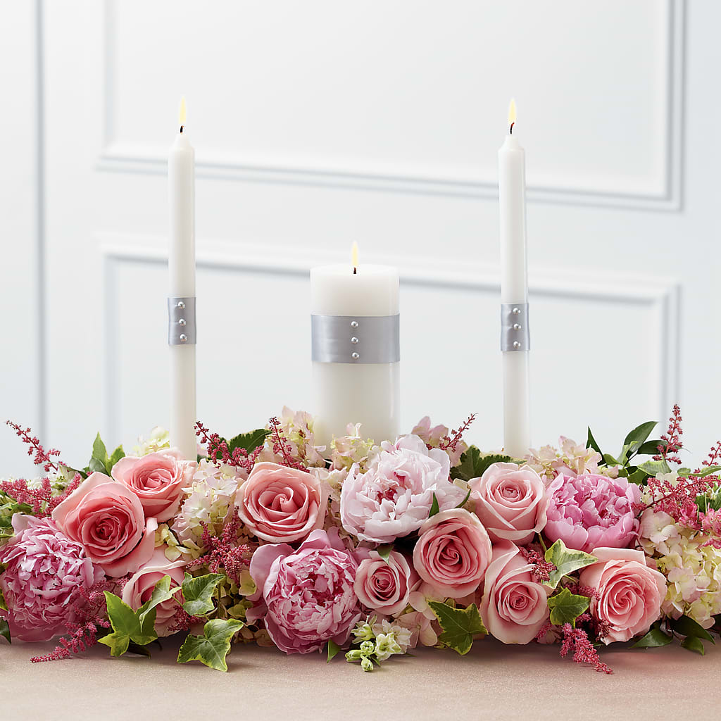 Worldwide Romance Unity Candle Arrangement – Flowers By Helen, Forsyth GA