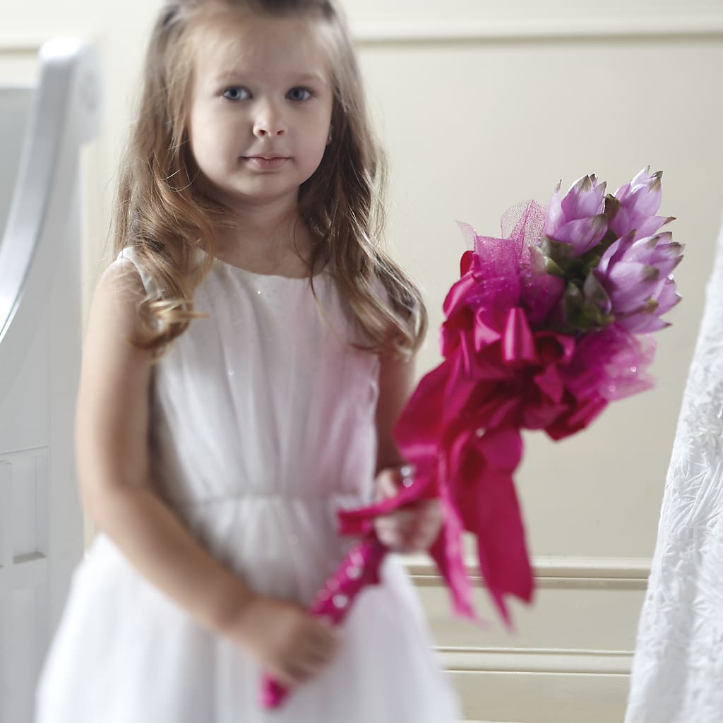 Sparkle Pink Flower Girl Bouquet – Flowers By Helen, Forsyth GA
