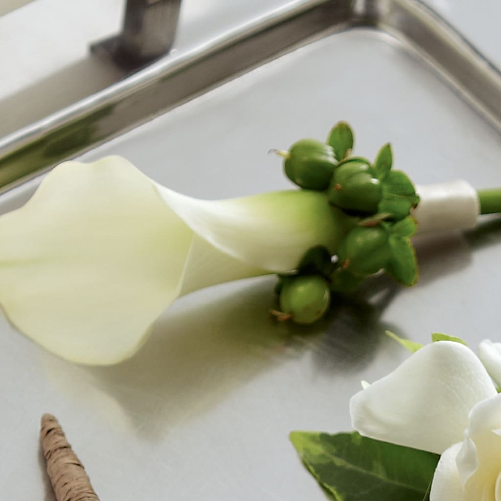 White Calla Boutonniere – Flowers By Helen, Forsyth GA