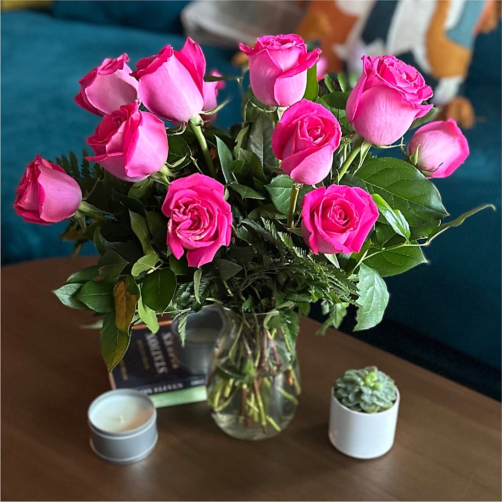Long Stem Pink Rose Bouquet –  Flowers By Helen, Forsyth GA
