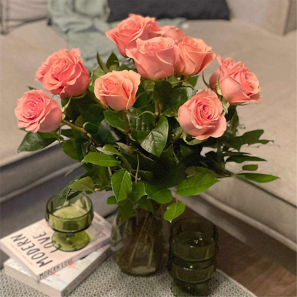 Long Stem Pink Rose Bouquet –  Flowers By Helen, Forsyth GA