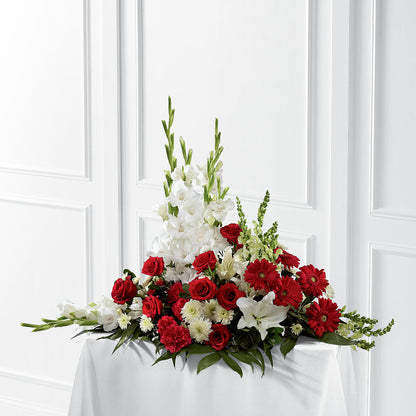 Crimson & White Arrangement –  Flowers By Helen, Forsyth GA