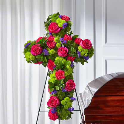 Tribute Rose Floral Cross –  Flowers By Helen, Forsyth GA