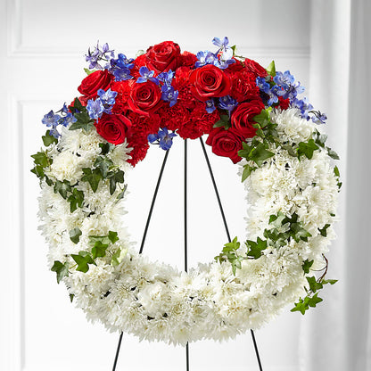 Patriotic Passion Wreath –  Flowers By Helen, Forsyth GA
