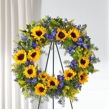 Bright Rays Wreath –  Flowers By Helen, Forsyth GA