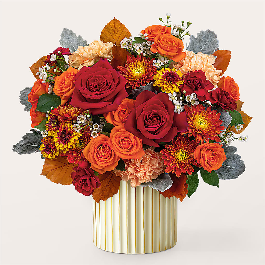 Merlot Bouquet with Ivory Vase –  Flowers By Helen, Forsyth GA