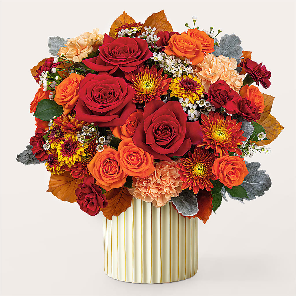 Merlot Bouquet with Ivory Vase –  Flowers By Helen, Forsyth GA