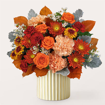 Merlot Bouquet with Ivory Vase –  Flowers By Helen, Forsyth GA
