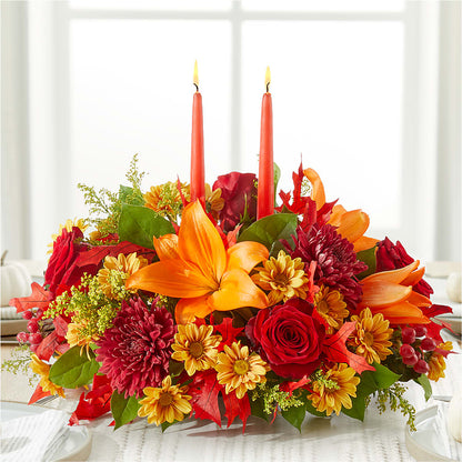 Autumn's Embrace Centerpiece –  Flowers By Helen, Forsyth GA