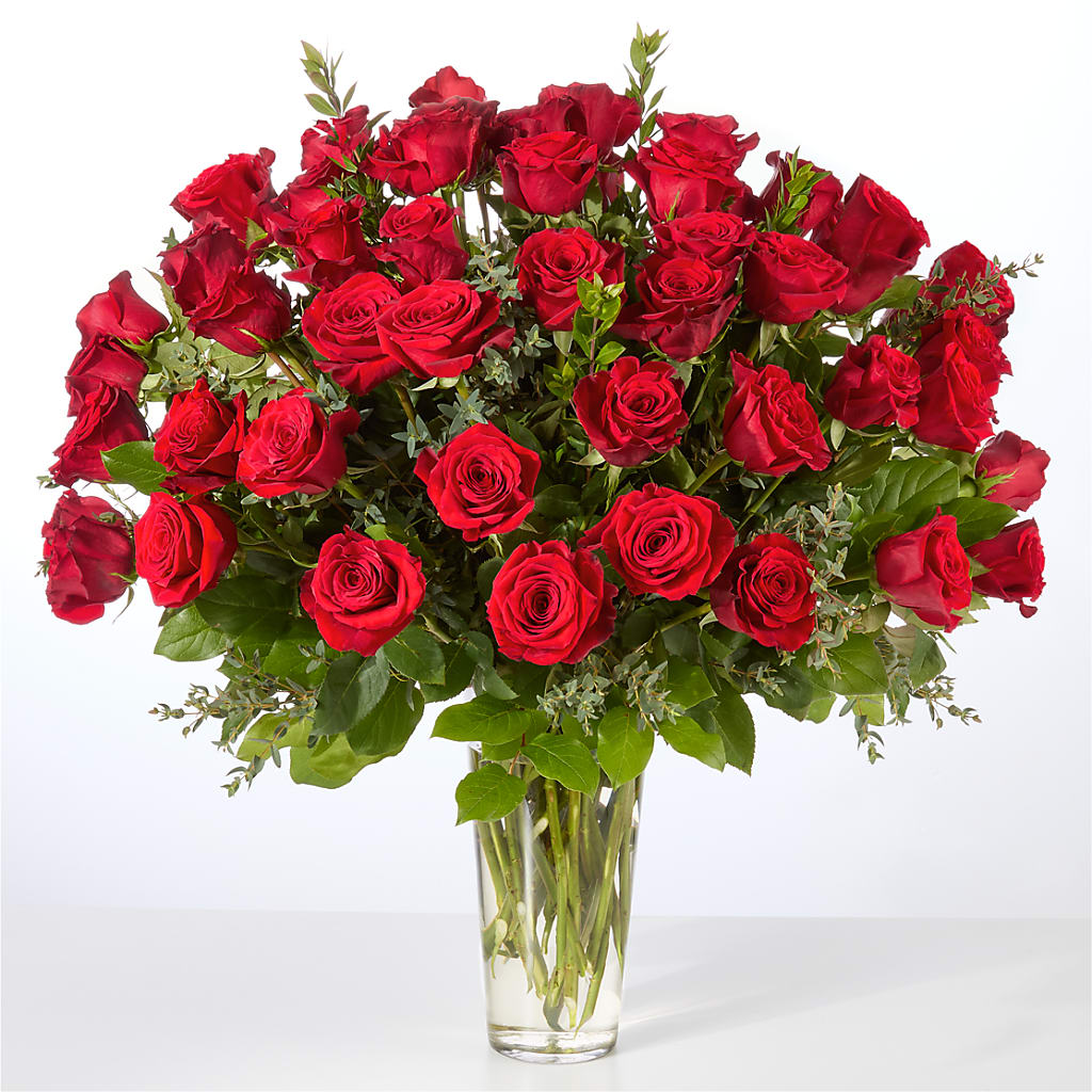 Forever Yours Fifty Stem Red Rose Bouquet –  Flowers By Helen, Forsyth GA