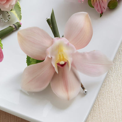 Pink Cymbidium Boutonniere –  Flowers By Helen, Forsyth GA