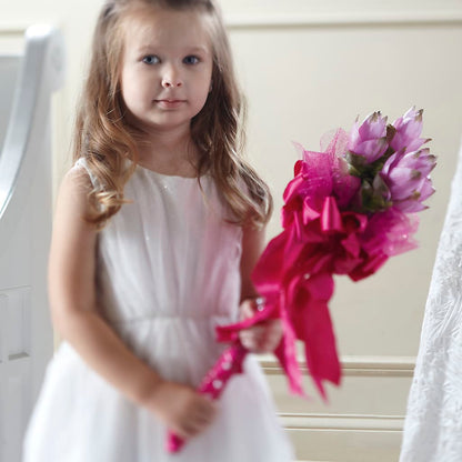 Sparkle Pink Flower Girl Bouquet –  Flowers By Helen, Forsyth GA